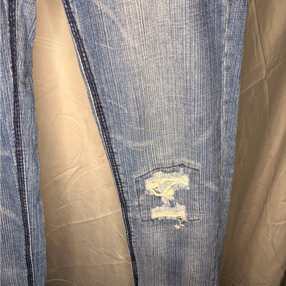 Jolt Light Blue Distressed Skinny Jeans - Picture 4 of 9